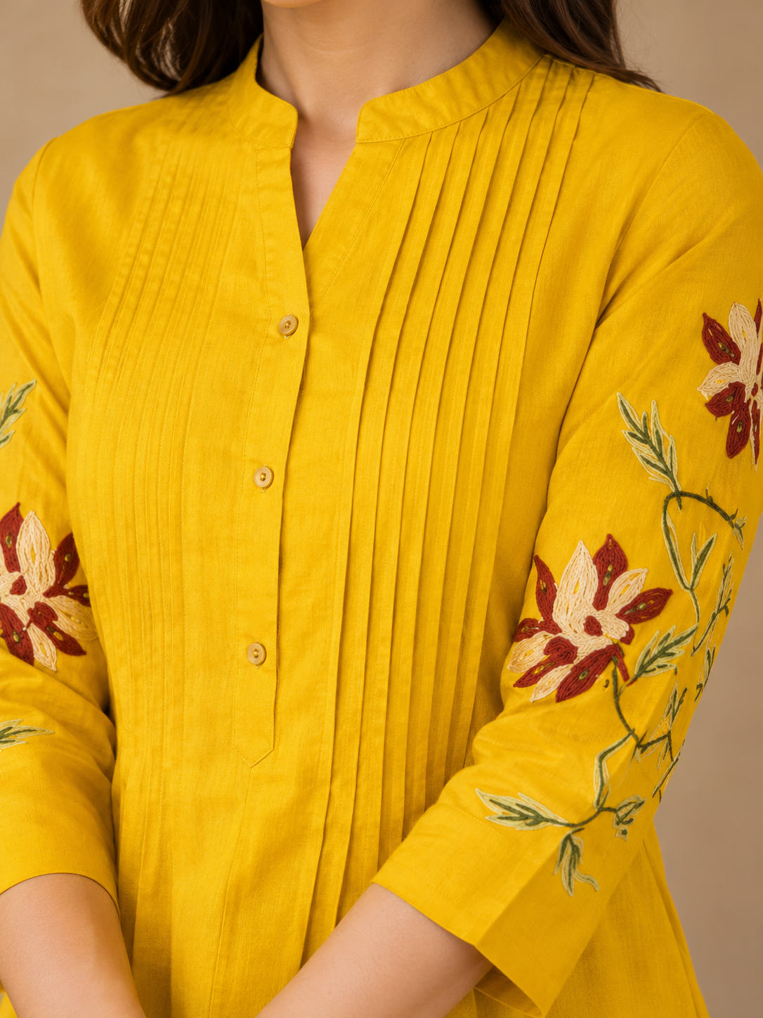 Sunshine Bloom Embroidered Kurta Set