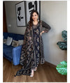 Midnight Black Printed Anarkali Suit Set with Dupatta