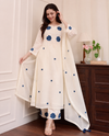 Ivory Chanderi Silk Kurti Pant Dupatta Set