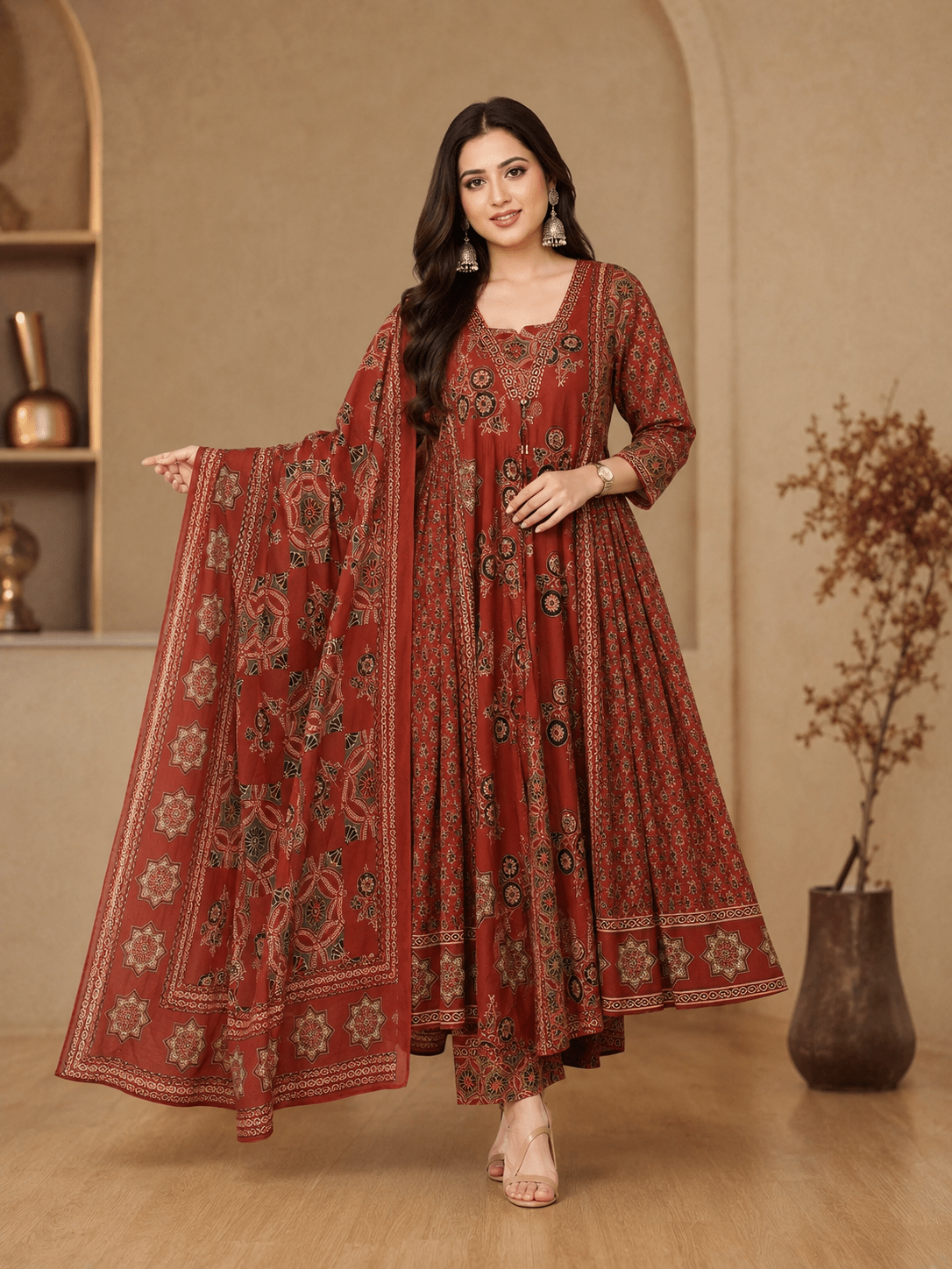 Rustic Royale Printed Kurta Set with Dupatta - Achyutara