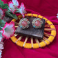 Mehandi Plated Dublet Carry Stone Designer Stud Earrings