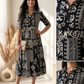 Midnight Monochrome Printed Maxi Dress