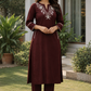 Maroon Elegance Embroidered Kurta Set