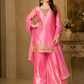 Rosé Glow Embroidered Kurta Palazzo Set