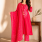 Vibrant Pink Bandhani Printed 3-Piece Kurta Set with Dupatta