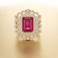 Royal Ruby Stone Adjustable Cocktail Ring