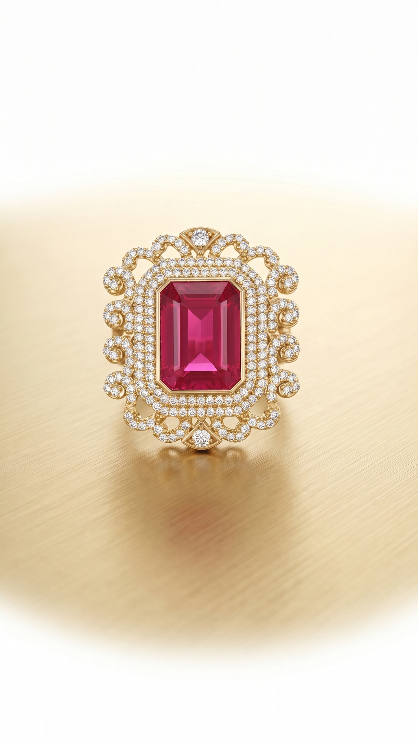 Royal Ruby Stone Adjustable Cocktail Ring