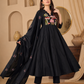 Noir Bloom Embroidered Anarkali Kurta Set