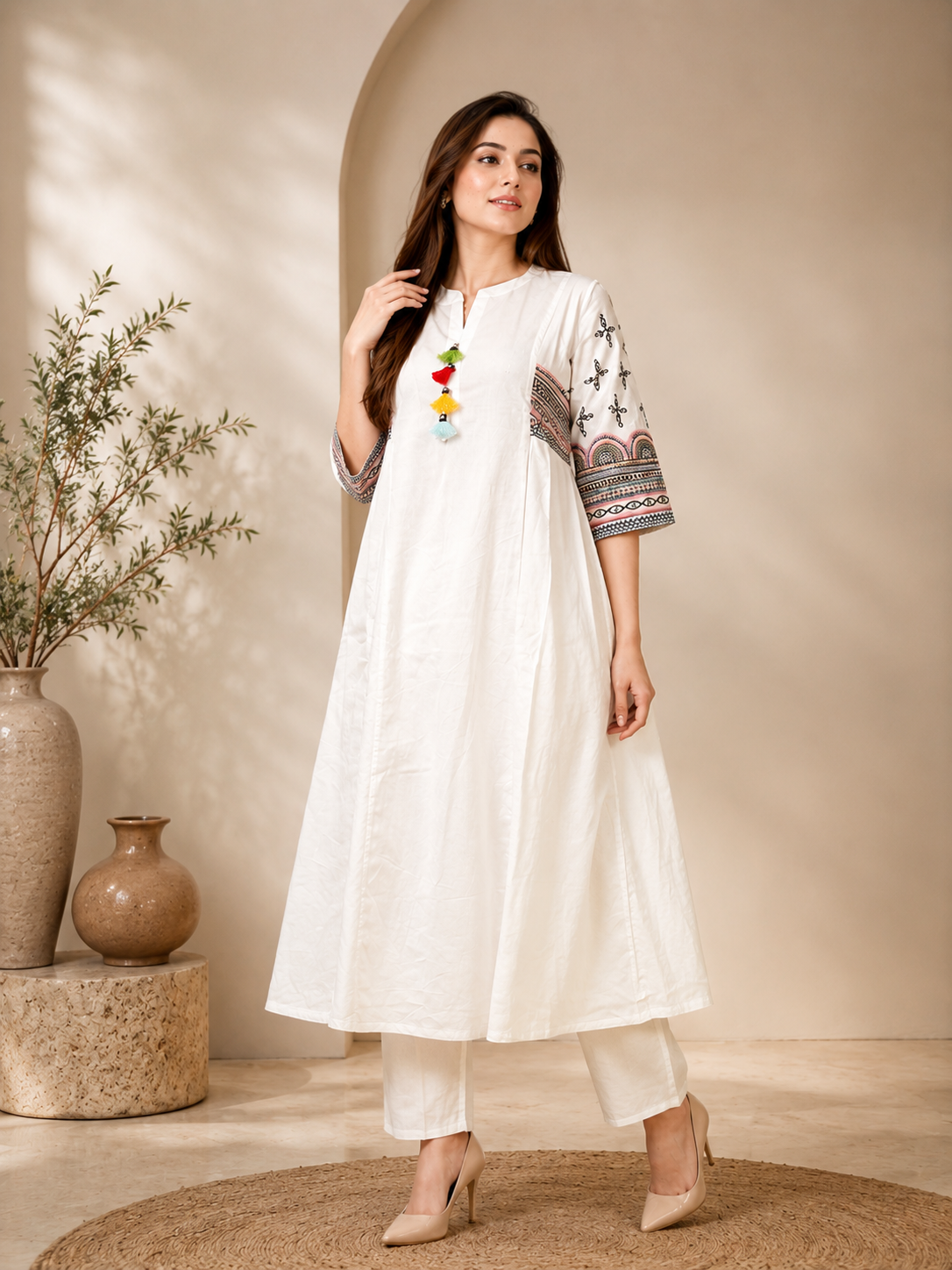 Ivory Charm Embroidered Kurta Set