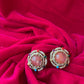 Mehandi Plated Dublet Carry Stone Designer Stud Earrings