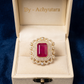 Royal Ruby Stone Adjustable Cocktail Ring