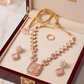 Elegant Kundan Pink Stone Necklace Set with Earrings