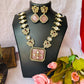 Elegant Kundan Pink Stone Necklace Set with Earrings