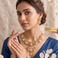 Royal Peacock Design Pink Stone Kundan Necklace Set