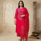 Vibrant Pink Bandhani Printed 3-Piece Kurta Set with Dupatta