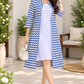 Blue & White Chevron Printed Jacket Dress