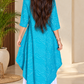 Women’s Turquoise Printed High-Low Shirt