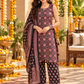 Women’s Black Floral Printed Kurta Pant Set with Dupatta