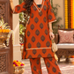 Women’s Rust Orange Printed Kurta Palazzo Set