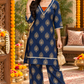 Women’s Rust Orange Printed Kurta Palazzo Set