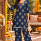 Women’s Rust Orange Printed Kurta Palazzo Set