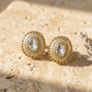 Gold Mehandi Plated Moissanite Polki Stud Earrings for Women