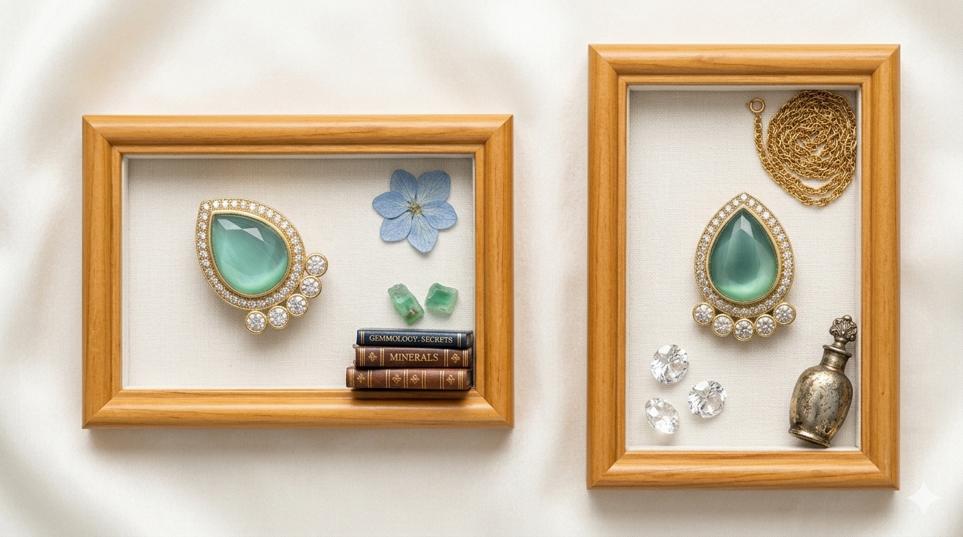 Mint Green Teardrop Crystal Halo Stud Earrings for Women