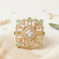 Mehandi Plated Pastel Stone Statement Ring for Women