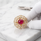 Luxury Gold Plated Doublet Stone Statement Ring for Women