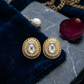 Gold Mehandi Plated Moissanite Polki Stud Earrings for Women