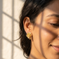 Elegant Floral Gold Plated Monalisa Stone Stud Earrings