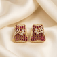 Elegant Gold Plated Red Stone Stud Earrings for Women