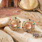 Mehandi Plated Dublet Carry Stone Designer Stud Earrings