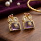Traditional Gold-Plated Kundan Stone Stud Earrings