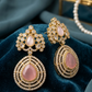 Elegant Pink Teardrop Kundan Statement Earrings for Women