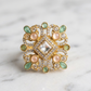 Mehandi Plated Pastel Stone Statement Ring for Women