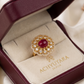 Luxury Gold Plated Doublet Stone Statement Ring for Women
