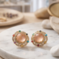Mehandi Plated Dublet Carry Stone Designer Stud Earrings