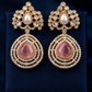 Elegant Pink Teardrop Kundan Statement Earrings for Women