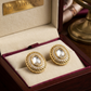 Gold Mehandi Plated Moissanite Polki Stud Earrings for Women