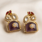 Traditional Gold-Plated Kundan Stone Stud Earrings