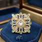 Mehandi Plated Pastel Stone Statement Ring for Women