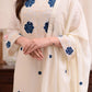Ivory Chanderi Silk Kurti Pant Dupatta Set