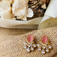Baby Pink Kundan Drop Earrings for Women - Achyutara
