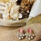 Baby Pink Kundan Drop Earrings for Women - Achyutara