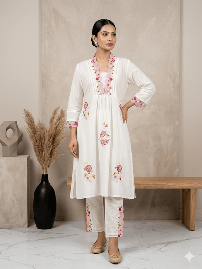 Bright Blossom Embroidered Co-ord Set