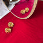 Elegant Floral Gold Plated Monalisa Stone Stud Earrings - Achyutara