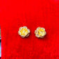 Elegant Floral Gold Plated Monalisa Stone Stud Earrings - Achyutara