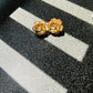 Elegant Floral Gold Plated Monalisa Stone Stud Earrings - Achyutara