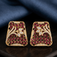 Elegant Gold Plated Red Stone Stud Earrings for Women - Achyutara